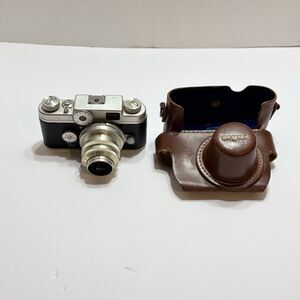 Vintage Argus C-Four 35mm Camera With 50mm f/2.8 Cintar Lens And Leather Case